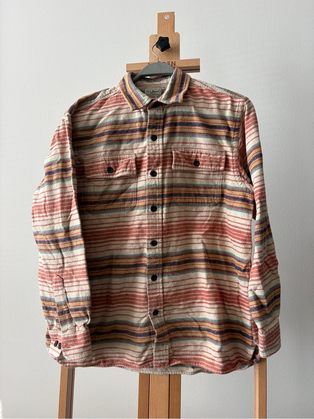 L.L. Bean striped flannel shirt